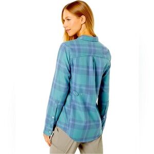 Flylow Brigette Tech Flannel Snap Button Down Shirt Long Sleeve Women’s Small